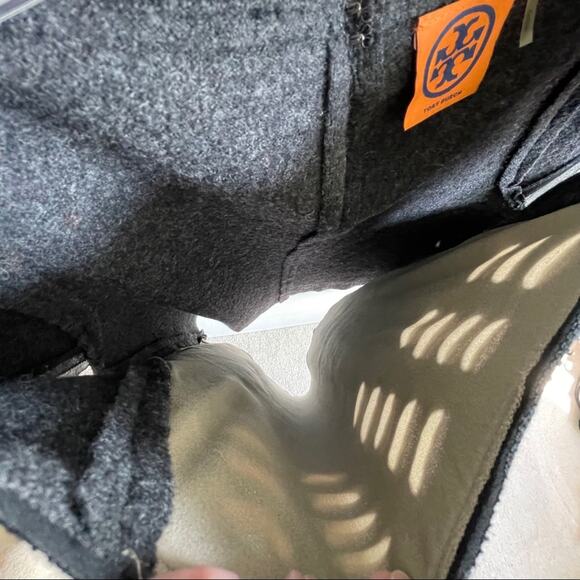 Tory Burch Charcoal Grey Wool Sequin Embellishments Silk Lined Top - Picture 6 of 7